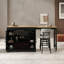 Buffet de rangement avec garde-robe, tiroir, casier à vin et porte-verres à pied-709593509