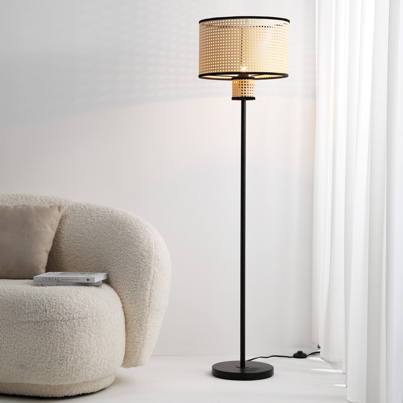Vidalite Nakuv 63'' Boho Rattan Cain Floor Lamp