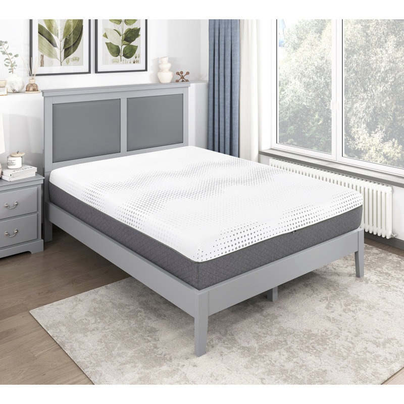 Matelas 12 po très grand - ressorts ensachés en mousse de gel et tissu blanc énergisant et profond pour soulager le stress