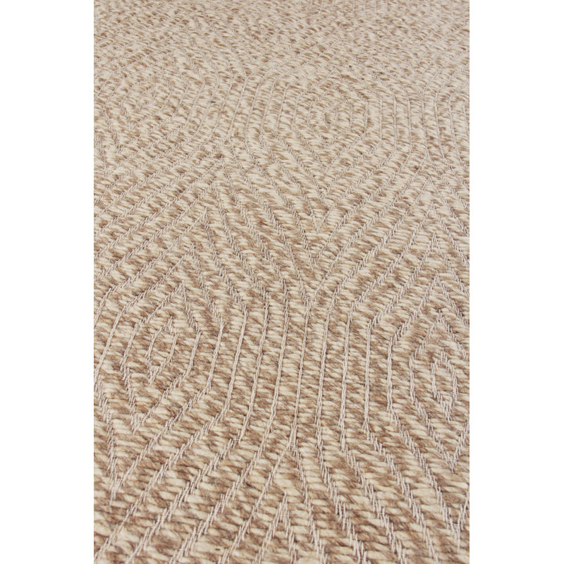 Woven Earth Hand Woven Wool Geometric Area Rug, Rectangle 6' x 9'