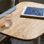 Table d'appoint rectangulaire en bois massif Burlywood+White+acier laminé à froid