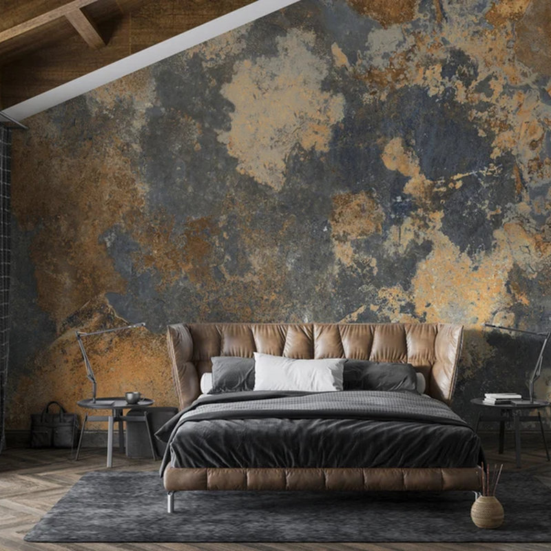 Industrial Rust Patina Abstract Wall Mural, 138" L x 105.96" W