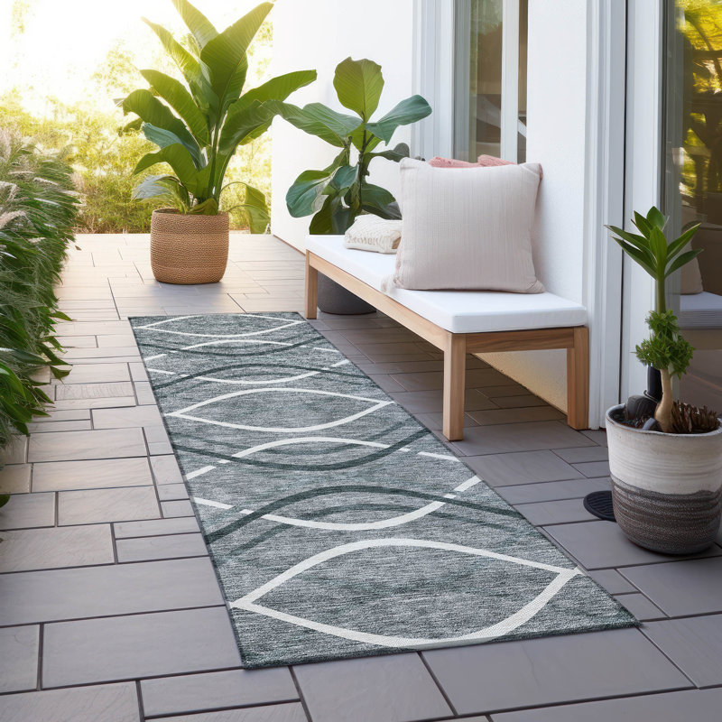 Lamanna Washable Abstract Indoor / Outdoor Rug, Runner 2'3" x 7'6"