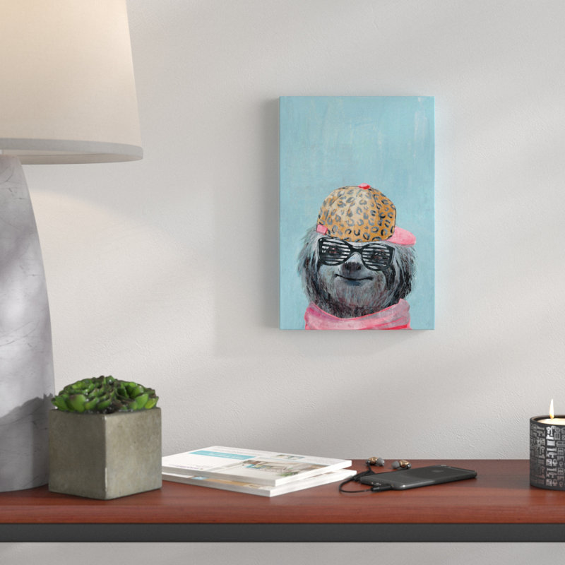 «Hipster Sloth», reproduction d'art sur toile tendue, H 18 po x l 12 po x P 1,5 po