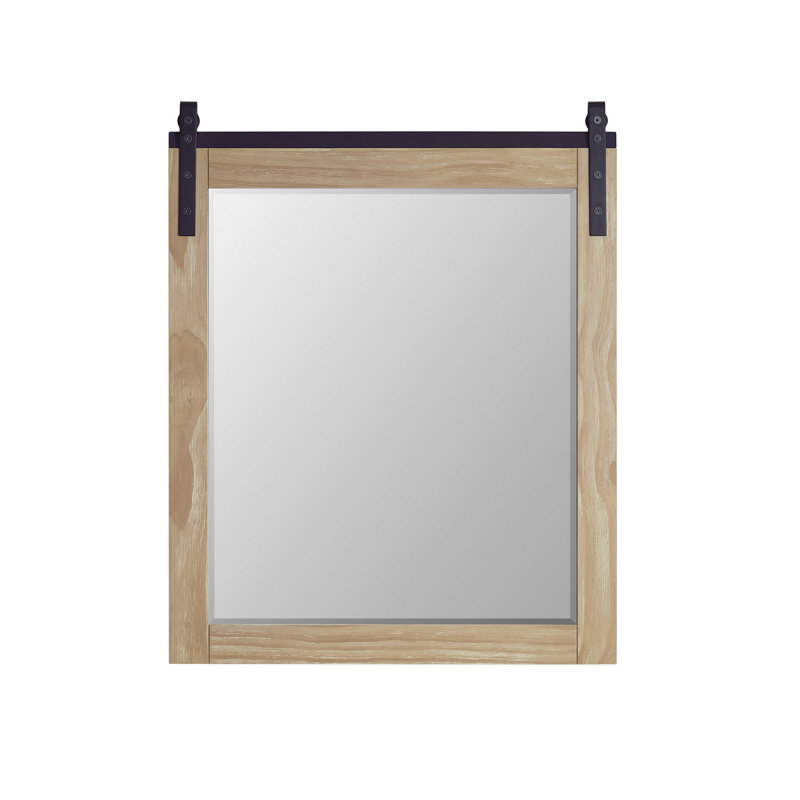 Miroir de salle de bain mural Karamfila, 39,4 po x 60 po, Pin patiné