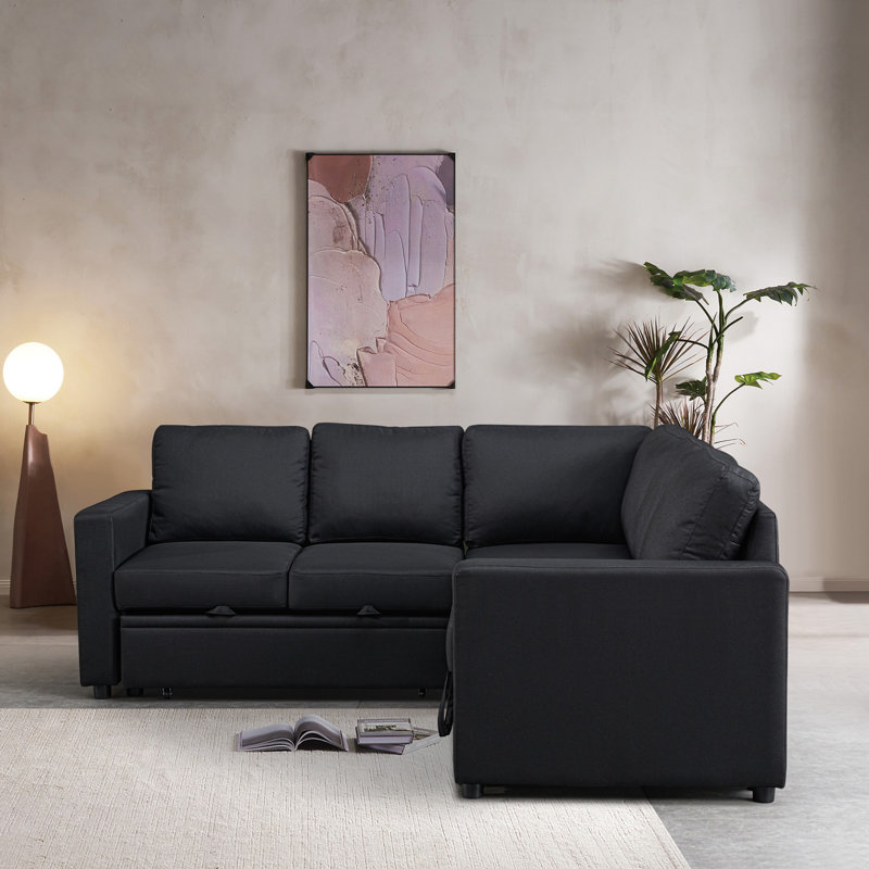 Canapé-lit modulaire, Polyester noir