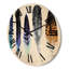 Horloge murale en bois Colorful Feathers II-63902147