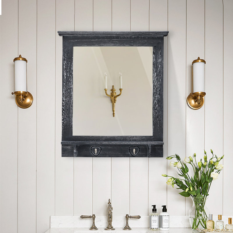 Colbourne Solid Wood Rectangle Wall Mirror