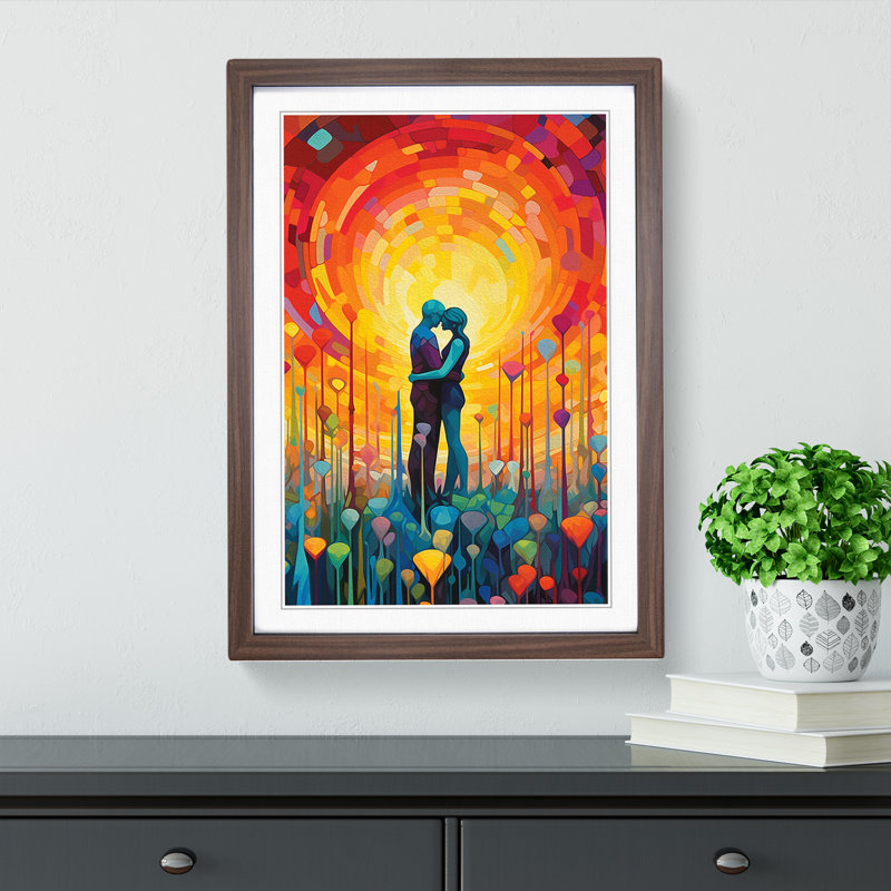Lovers Colour Field No.3 - Framed Print, Walnut, 34cm H x 25cm W x 2cm D