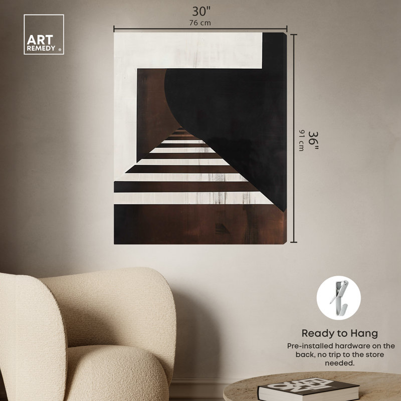 Large Black and Brown Abstract Canvas Wall Art
