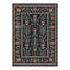 Tapis floral noir / rose lavable à la machine avec envers antidérapant-133433977
