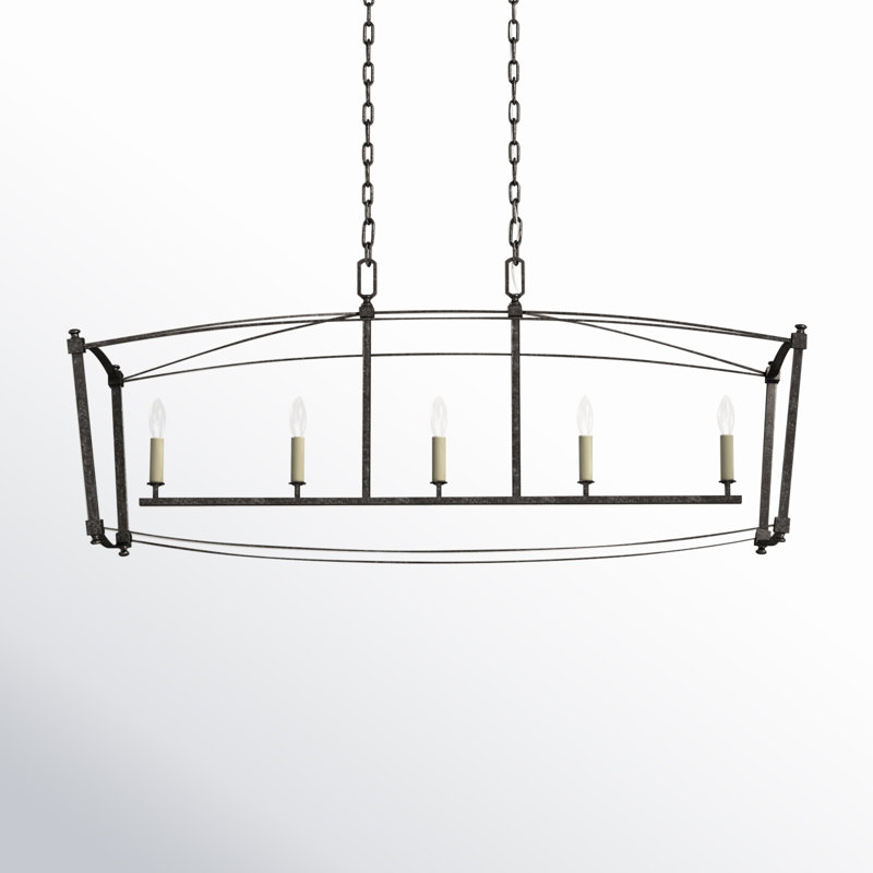 Olive 5-Light Linear Pendant , Smith Steel