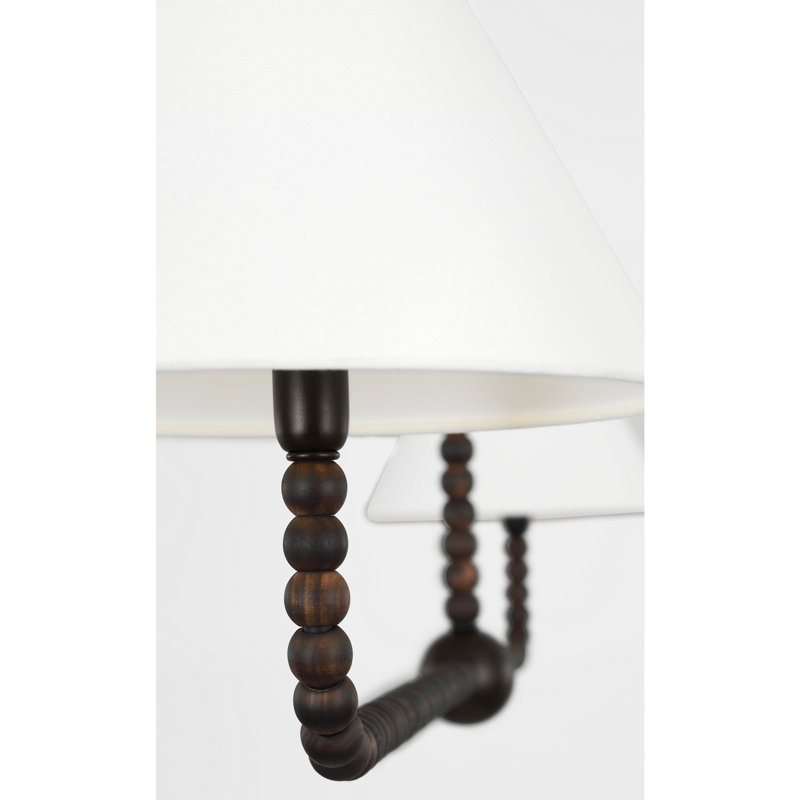 Lustre traditionnel à intensité variable Chapman and Myers Dubuc 61 po pour salle à manger, 2 lumières, en fer vieilli