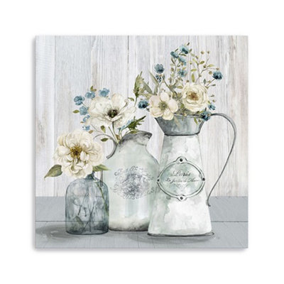 «Rustic Flowers», impression murale sans cadre