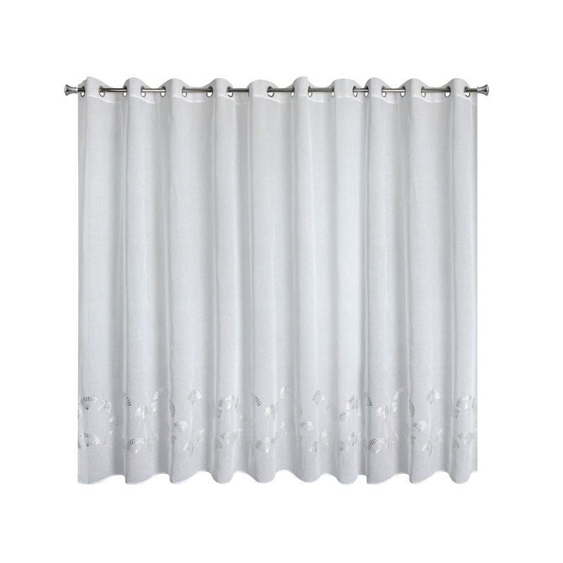 Sugarbush Sheer Curtain, 150cm H x 300cm W, White/Silver