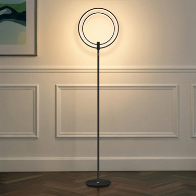 Eclipse 79 in. Industrial 2-Light 3-Way Dimming LED Floor Lamp with 2 Height Adjustable Heads