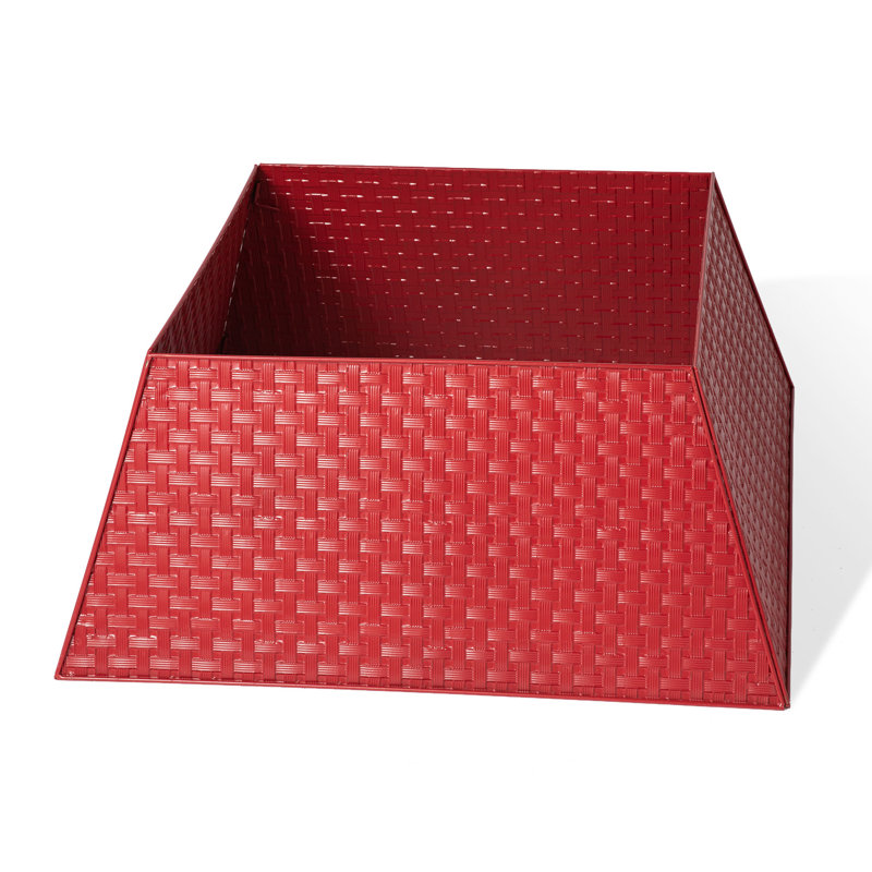 Red Metal Weave Trapezoid Christmas Tree Collar Set