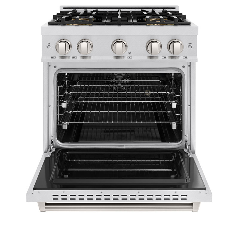Cuisinière à double combustible ZLINE 30 po avec surface de cuisson DuoPro et four électrique en acier inoxydable satiné ZLINE