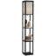 Whitnash Floor Lamp with Shelves Tall Standing Lamp Single Light Black