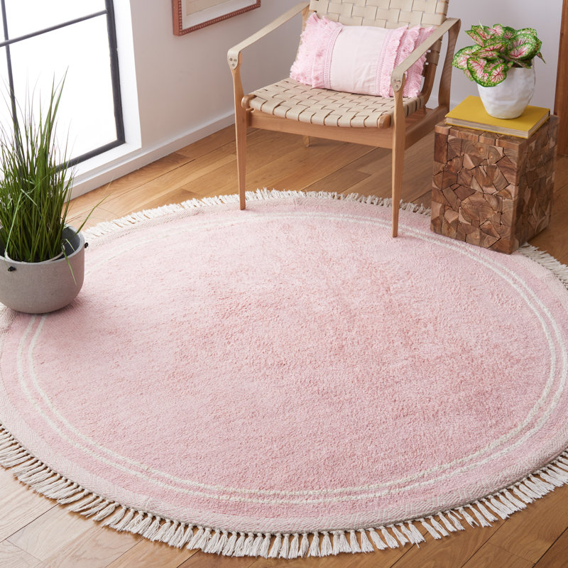 Tapis rose / ivoire Easy Care 211, Rond 6 pi
