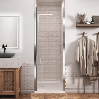 30 To 31-1/4 In. W X 72 In. H Pivot Swing Frameless Shower Door With Clear Glass