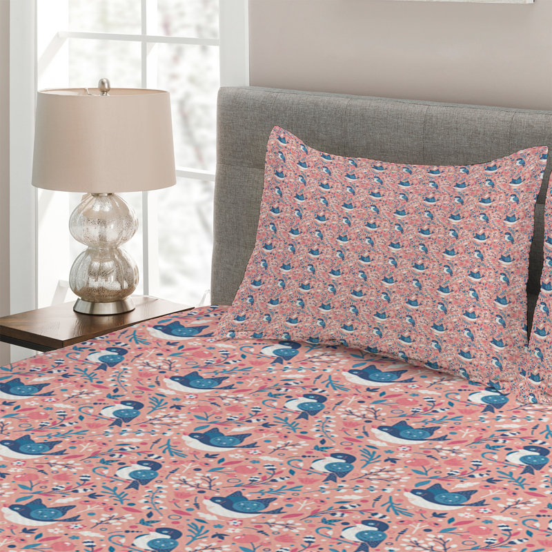 Farmhouse / Country Polyester Coverlet, Queen Bedspread + 2 Shams