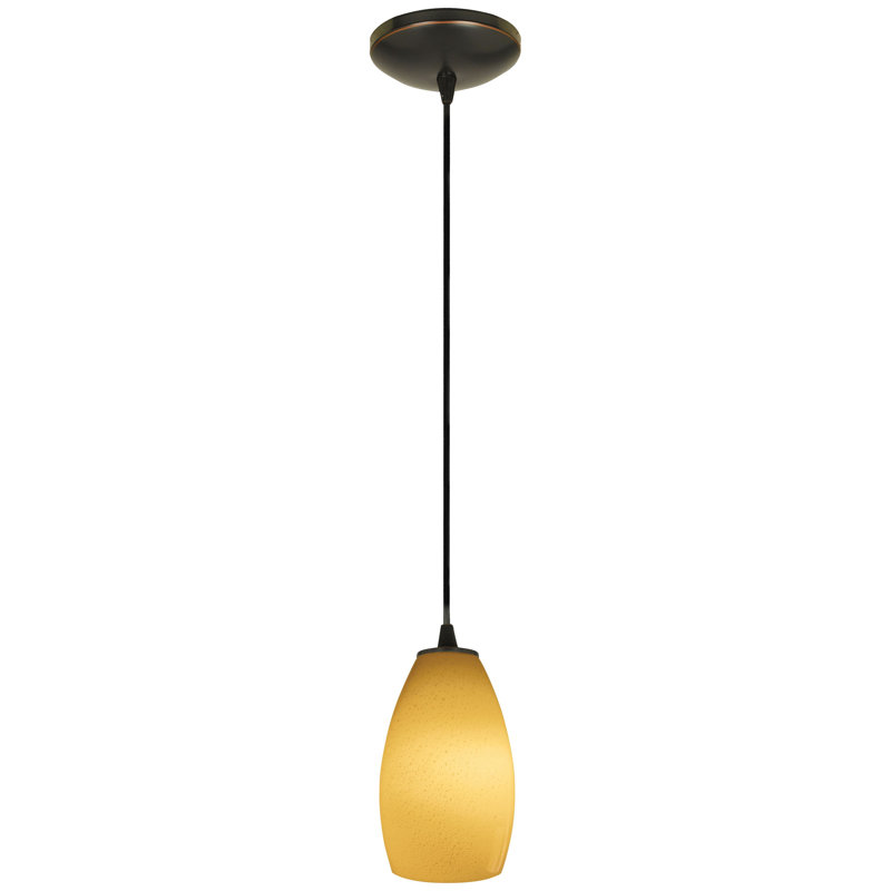 Luminaire suspendu à 1 lumière Carballo, Maya, Bronze huilé