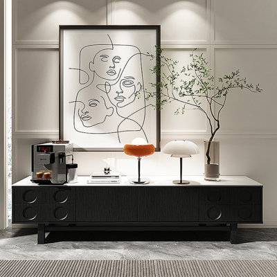 French style simple rock plate TV stand
