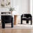 Velvet Upholstered Barrel Dining Armchair-2012395945