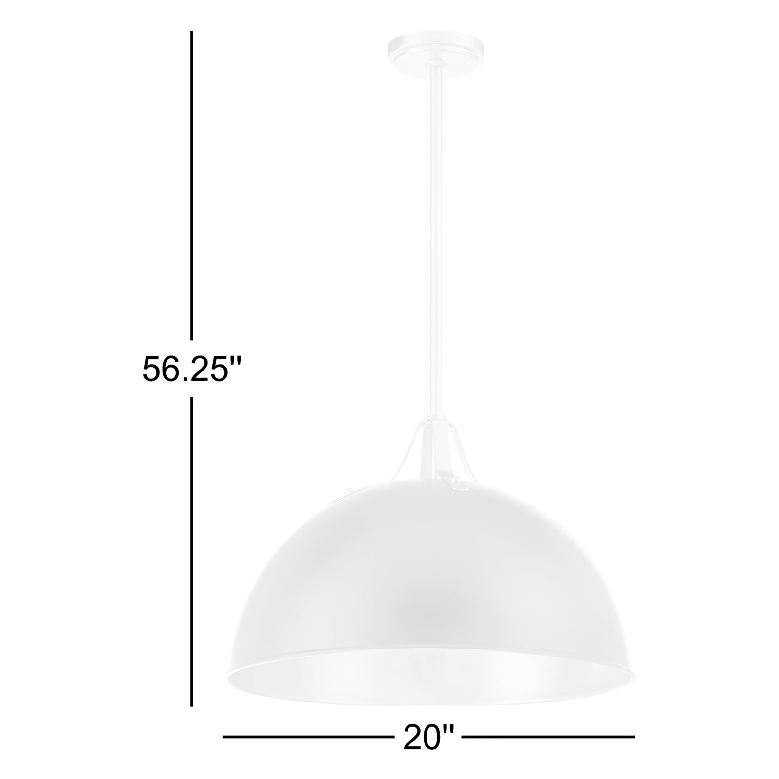 Carlisa Dimmable Single Light Pendant, White