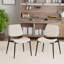 Ensemble de chaises de salle à manger en lin rembourrées avec accoudoirs Chaises d'appoint latérales avec pieds en métal noir pour le salon-2004220413-2004220410