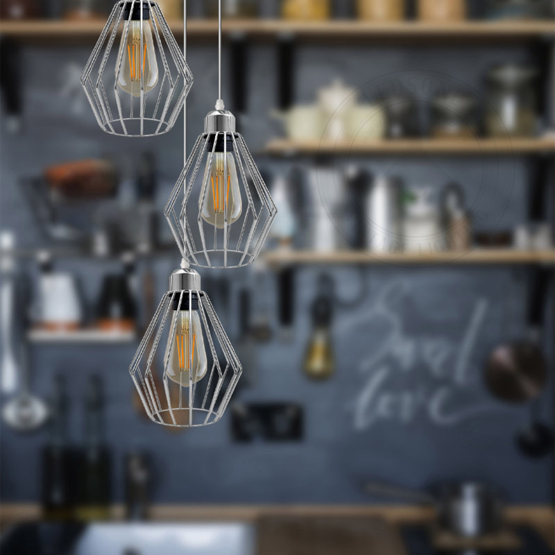 Glowacki 3 - Light Chrome Cluster Pendant, No