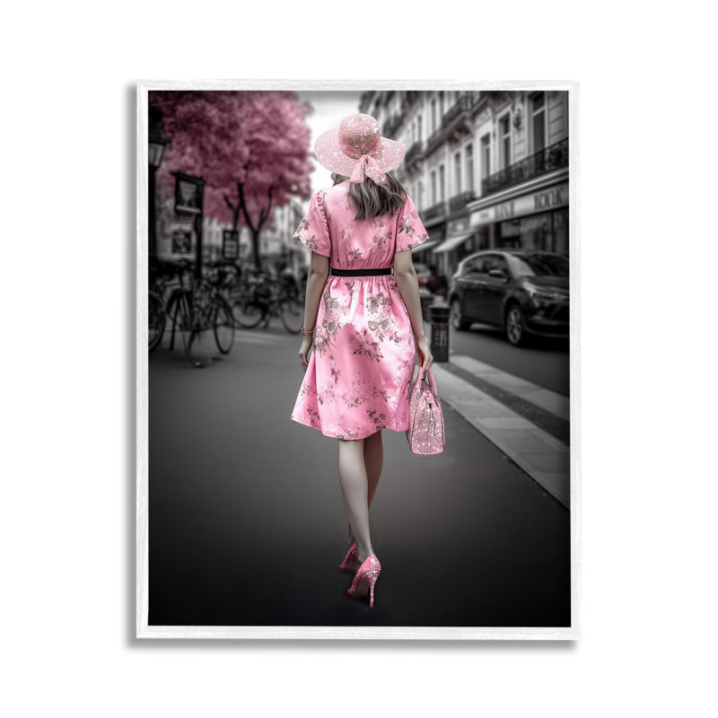 Femme branchée, giclée d'art par ZiweiLi, Estampe numérique encadrée blanc bord de mer, H 20 po x l 16 po