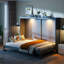 Lit escamotable mural moderne avec lumières DEL Murphy-746328595