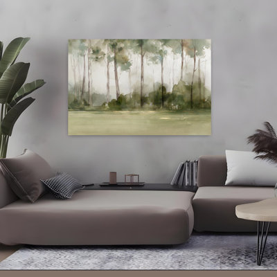 «Misty Forest Morning Light Abstract Contemporary Landscape Nature», art mural