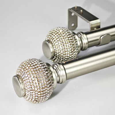 1-1/8 Inch  Adjustable Single Window Curtain Rod Set 