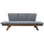 Méridienne de patio d'extérieur réglable en bois avec coussins pour petits espaces, finition brune-372040371