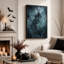 Impression sur toile, château gothique avec cristaux bleus lumineux et Halloween-580724794
