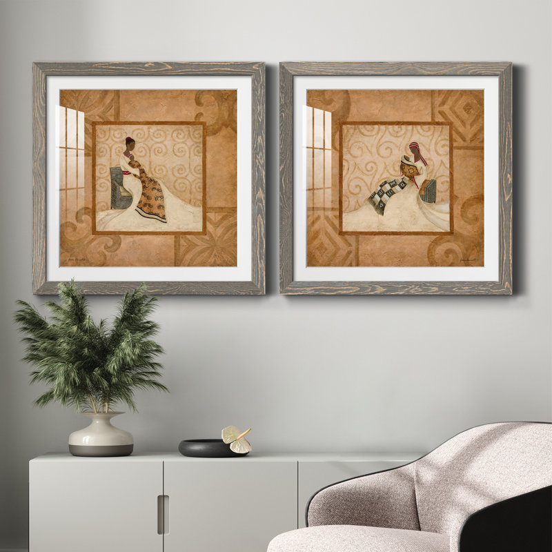 A Mother's Touch - Ensemble de 2 peintures encadrées, H 31,5 po x l 63 po x P 1,5 po, Encadré gris