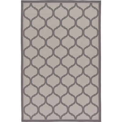 Tapis d'intérieur / extérieur géométrique gris Unionville