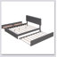 Lit plateforme tapissier avec 2 tiroirs et 1 lit simple TG, tissu en lin-1684270613