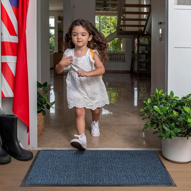 Non-Slip Doormat, Blue, 90cm W x 120cm L