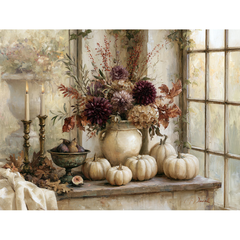 «Autumn Window Garden», art mural sur toile tendue, 36" W x 24" H x 1.5" D