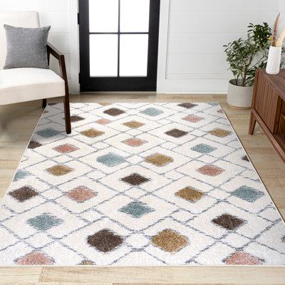 Marlowe Retro Trellis High-Low Multi/Cream Rug