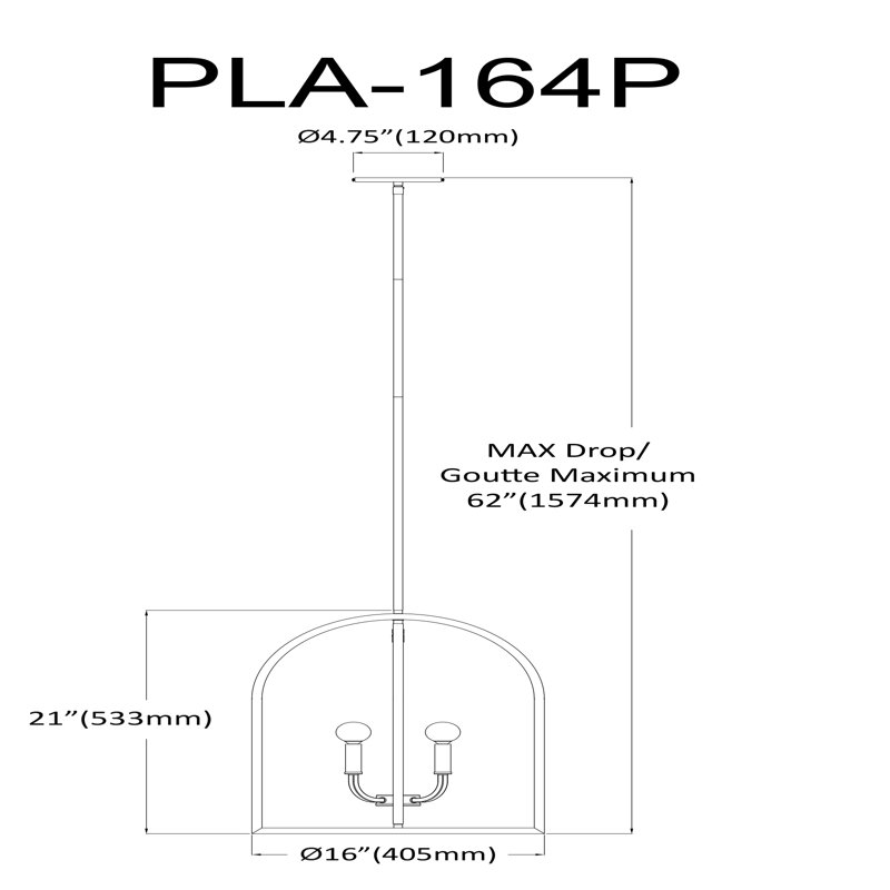 Luminaire suspendu 4 lumières Pamela - noir mat