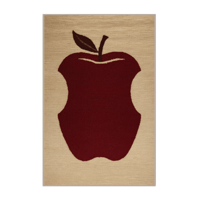 Washable Apple Red Delicious Fruits Area Rug
