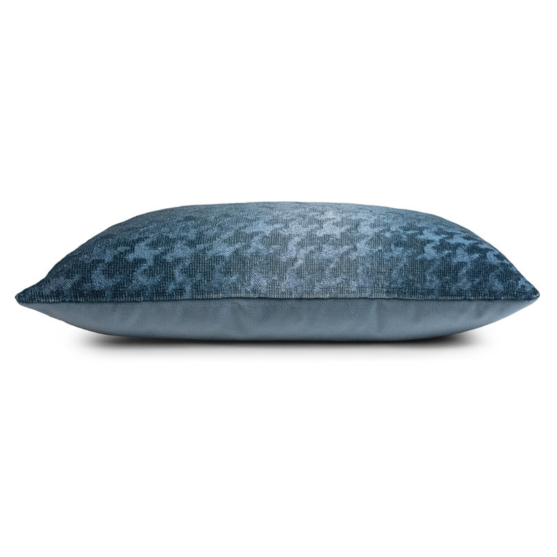 Houndstooth Square Woven Jacquard Pillow, 26"H x 26"W, Storm