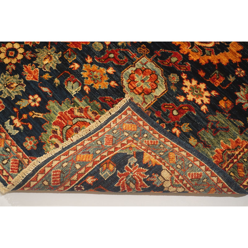 Hand-Knotted High-Quality Blue Square Area Rug