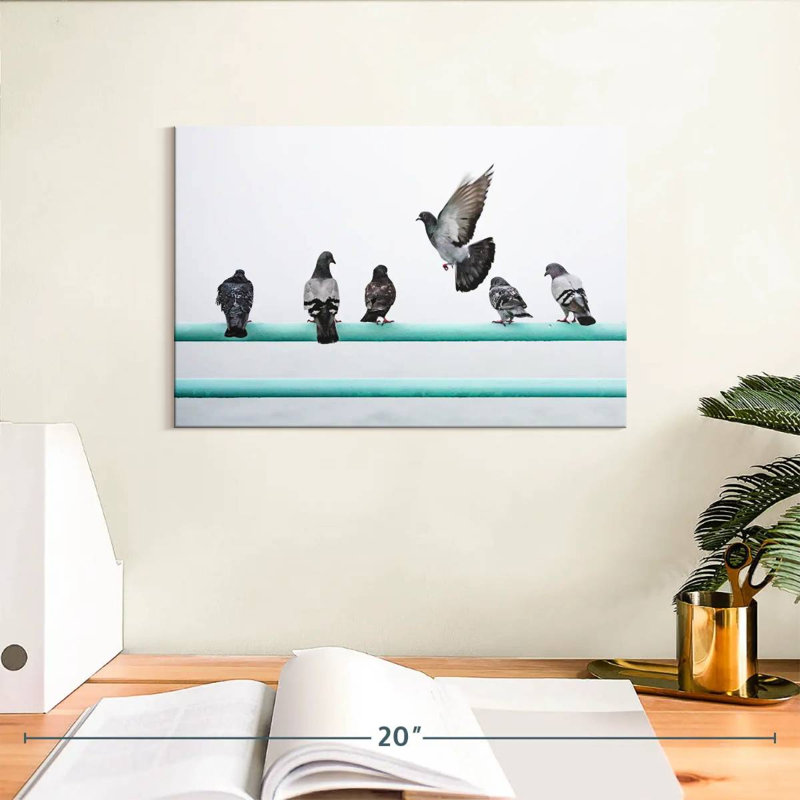 Crowle Pigeons On Pole, 8" H x 12" W