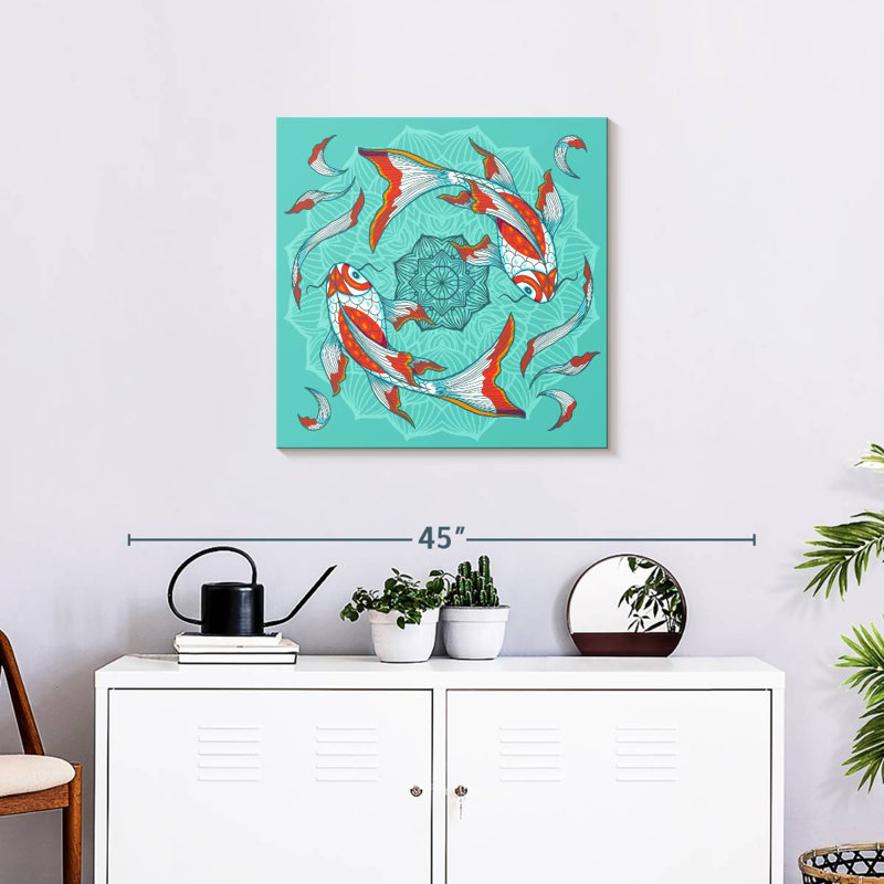 Crowle Mandala Koi Duo, H 24 po x l 24 po